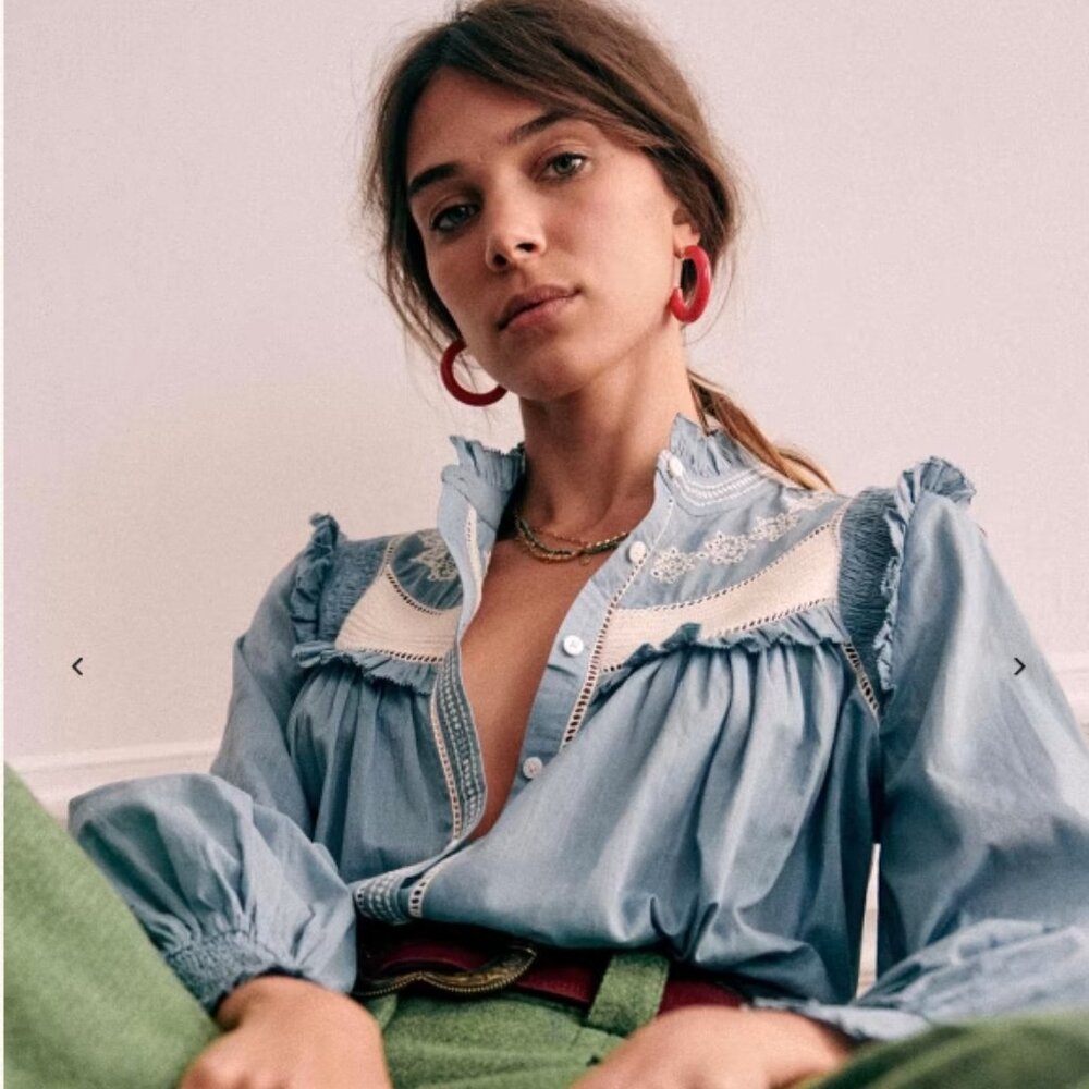 Sezane Cesaria Shirt - Vintage Blue